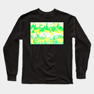 The hurricane, color storm in green, white and yellow Long Sleeve T-Shirt